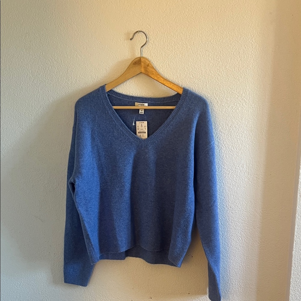 J. Crew Classic Blue V-Neck Sweater